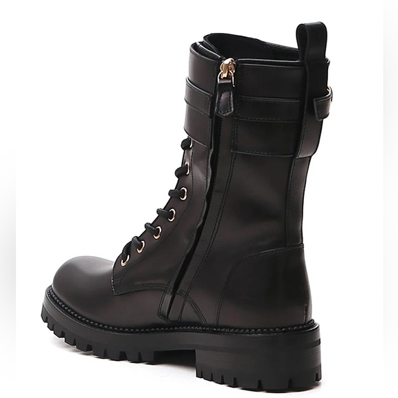 🖤NWT- Versace Black Leather Combat Boots🖤 - Picture 5 of 11